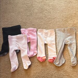 Carter's Kids Tights Set - Black, Pink, Gray